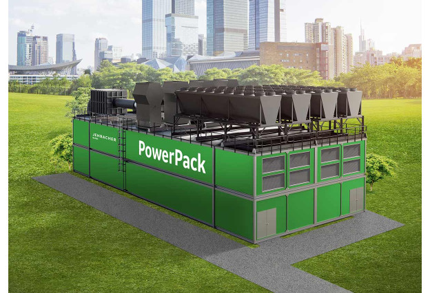 Front View of a Jenbacher Type 9 Gas Engine Powerpack (Container)