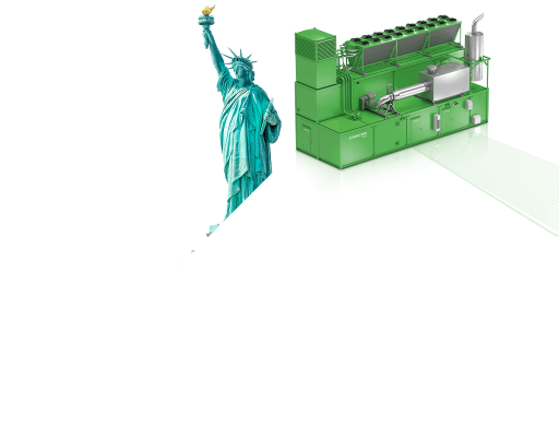 Presented in the US and Canada since the early 1990s. More than 1000 engines, producing more than 1.7 GW of electrical power.